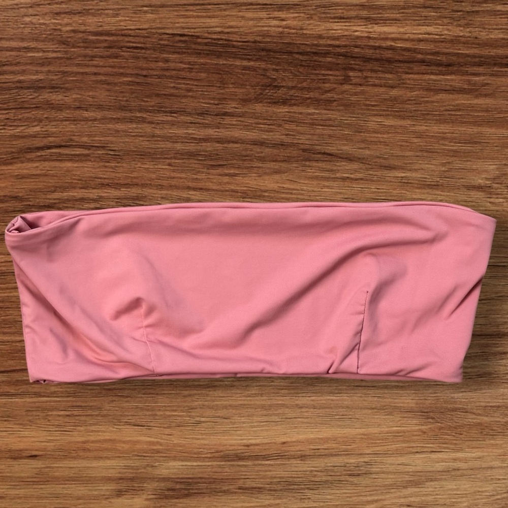 437 Four Three Seven Aubrey Bandeau Swim Top - Dusty Rose - Medium